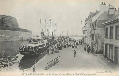 / CPA FRANCE 56 "Belle Ile en Mer, le palais, l'avant port, le quai d'embarquement"