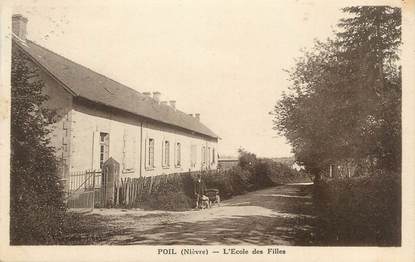 / CPA FRANCE 58 "Poil, l'école des filles" / VOITURE A CHIENS