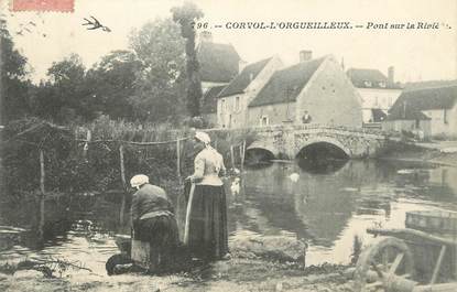 / CPA FRANCE 58 "Corvol l'Orgueilleux, pont sur la rivière"