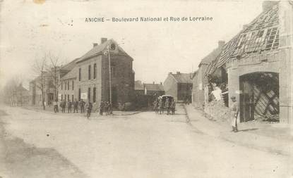 / CPA FRANCE 59 "Aniche, boulevard National et rue de Lorraine"