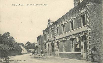 / CPA FRANCE 59 "Bellignies, rue de la gare et la poste"