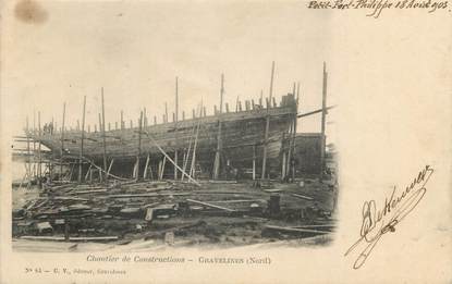 / CPA FRANCE 59 "Gravelines, chantier de construction"