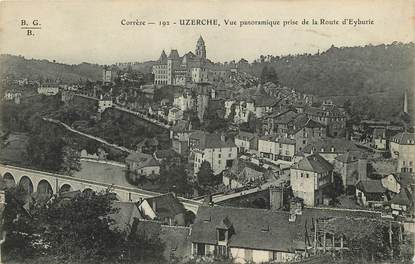 CPA FRANCE 19 "Uzerche, vue panoramique prise de la route d'Eyburie"