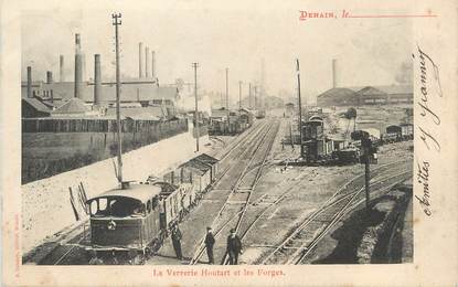 / CPA FRANCE 59 "Denain, la verrerie Houtart et les forges"