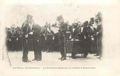 / CPA FRANCE 59 "Dunkerque, le retour du président"
