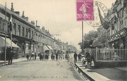 / CPA FRANCE 59 "Rosendeal, rue de la gare"