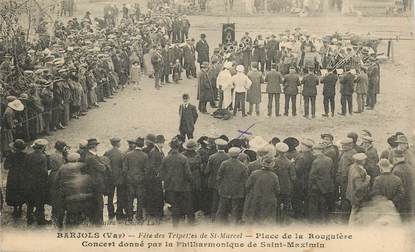 CPA FRANCE 83 "Barjols, fête des Tripettes de Saint Marcel, Place de la Rouguière"