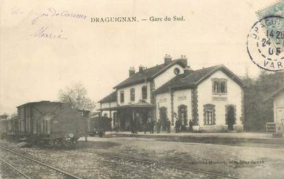 CPA FRANCE 83 "Draguignan,  la gare du Sud" / TRAIN