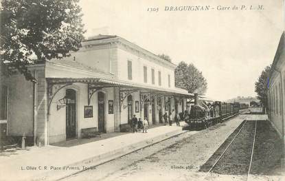 CPA FRANCE 83 "Draguignan,  la gare du PLM" / TRAIN