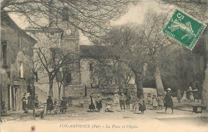 CPA FRANCE 83 "Fox Amphoux, la place et l'Eglise"