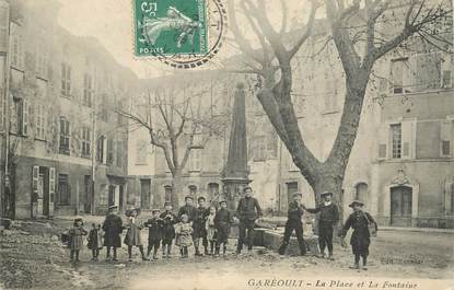 CPA FRANCE 83 "Garéoult, la place et la fontaine"