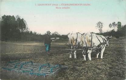 / CPA FRANCE 60 "Liancourt, établissements Bajac, herse articulée"