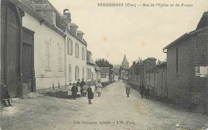 / CPA FRANCE 60 "Feuquières, rue de l'église et du Frayer"