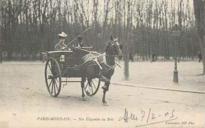 CPA FRANCE 75016 "Paris, bois de boulogne" / ATTELAGE CHEVAL