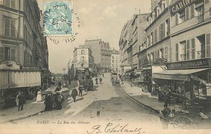 CPA FRANCE 75018 "Paris, la rue des Abbesses"