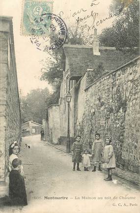  CPA FRANCE 75018 "Paris, Montmartre, la Maison au toit de Chaume"