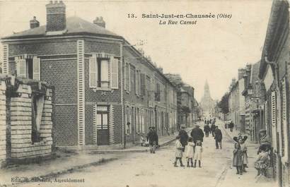 / CPA FRANCE 60 "Saint Just en chaussée, la rue Carnot "