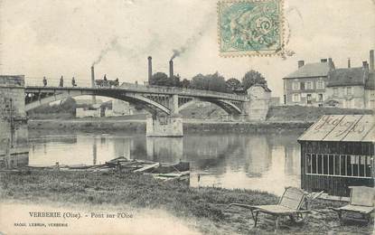 / CPA FRANCE 60 "Verberie, pont sur l"Oise"