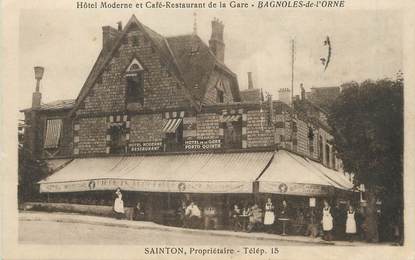 / CPA FRANCE 61 "Bagnoles de l'Orme, hôtel Moderne et café restaurant de la gare"