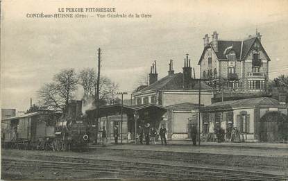 / CPA FRANCE 61 "Condé sur Huisne, vue générale de la gare"