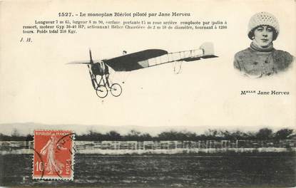 CPA AVIATION "Le Monoplan Blériot piloté par Jane Herveu"