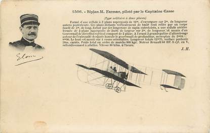 CPA AVIATION "Le Biplan Farman piloté par le Capitaine Casse"