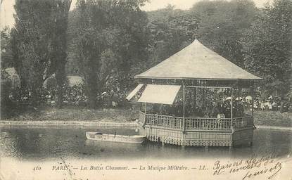   CPA FRANCE 75019  "Paris, les Buttes CHaumont, la musique militaire"