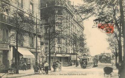 CPA FRANCE 75020 "Paris, rue des Pyrénées à la poste"