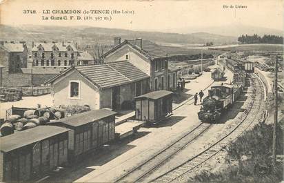 CPA FRANCE 43 "Le Chambon de Tence, la gare" / TRAIN