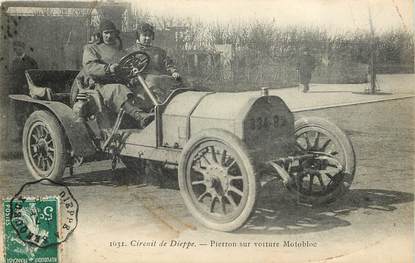 CPA AUTOMOBILE / Circuit de Dieppe, Pierron sur voiture Motobloc