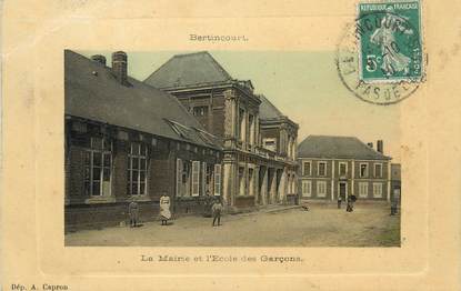 / CPA FRANCE 62 "Bertincourt, la mairie et l'école des garçons"