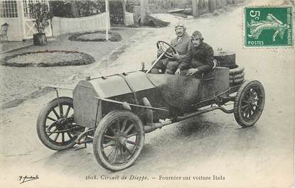 CPA AUTOMOBILE / Circuit de Dieppe, Fournier sur voiture Itala