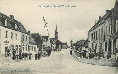 / CPA FRANCE 62 "Calonne sur La Lys, la place"