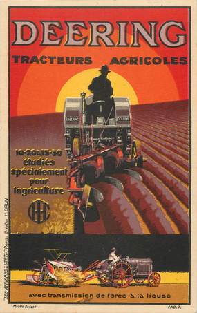 CPA PUBLICITE / TRACTEURS AGRICOLES / AGRICULTURE