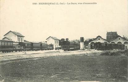 CPA  FRANCE 44 "Herbignac, la gare" / TRAIN