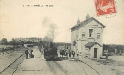 CPA  FRANCE 44 "Les Sorinières, la gare" / TRAIN