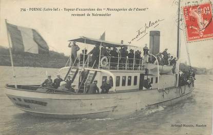 CPA  FRANCE 44 "Pornic, vapeur d'excursions des Messageries de l'Ouest revenant de Noirmoutier"