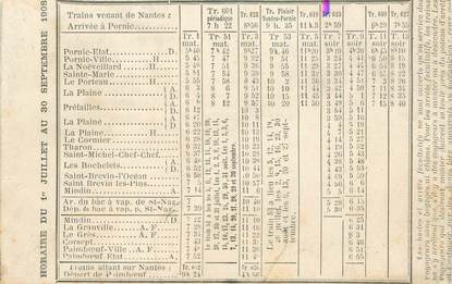 CPA  FRANCE 44 "Horaires des trains spéciaux pour excursions"