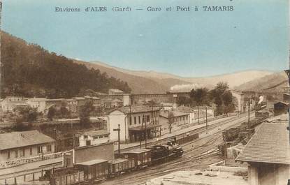 / CPA FRANCE 30 "Gare et pont à Tamaris"