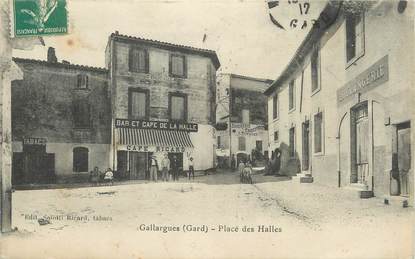 / CPA FRANCE 30 "Gallargues, place des Halles"