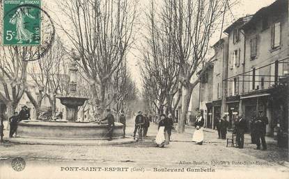 / CPA FRANCE 30 "Pont Saint Esprit, boulevard Gambetta"