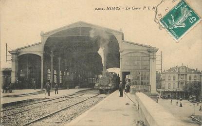 / CPA FRANCE 30 "Nîmes, la gare PLM"