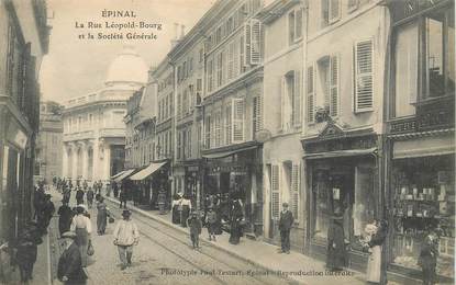 CPA FRANCE 88 "Epinal, la rue Léopold Bourg et banque la société générale"