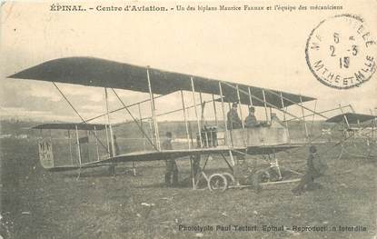 CPA FRANCE 88 "Epinal, le centre d'aviation, biplan M. Farman"