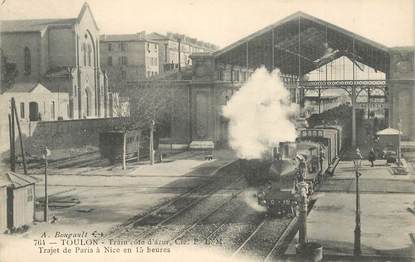 CPA FRANCE 83 "Toulon, train trajet de Paris à Nice"