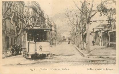 CPA FRANCE 83 " Toulon, Mourillon, Avenue Vauban" / TRAMWAY