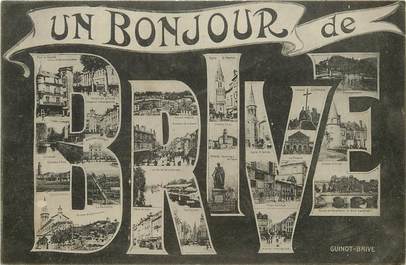 CPA FRANCE 19 "Un Bonjour de Brive"