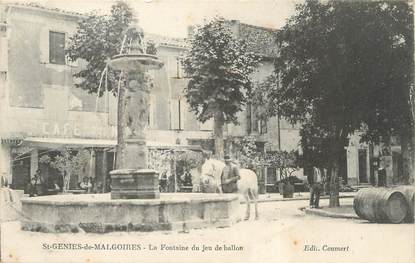 / CPA FRANCE 30 "Saint Genies de Malgoires, la fontaine du jeu de ballon"