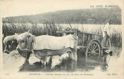 CPA FRANCE 64 "Biarritz, attelage basque zu Lac du Bois de Boulogne"