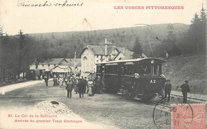 CPA FRANCE 88 "Le Col de la Schlucht, arrivée du premier Tramway électrique"